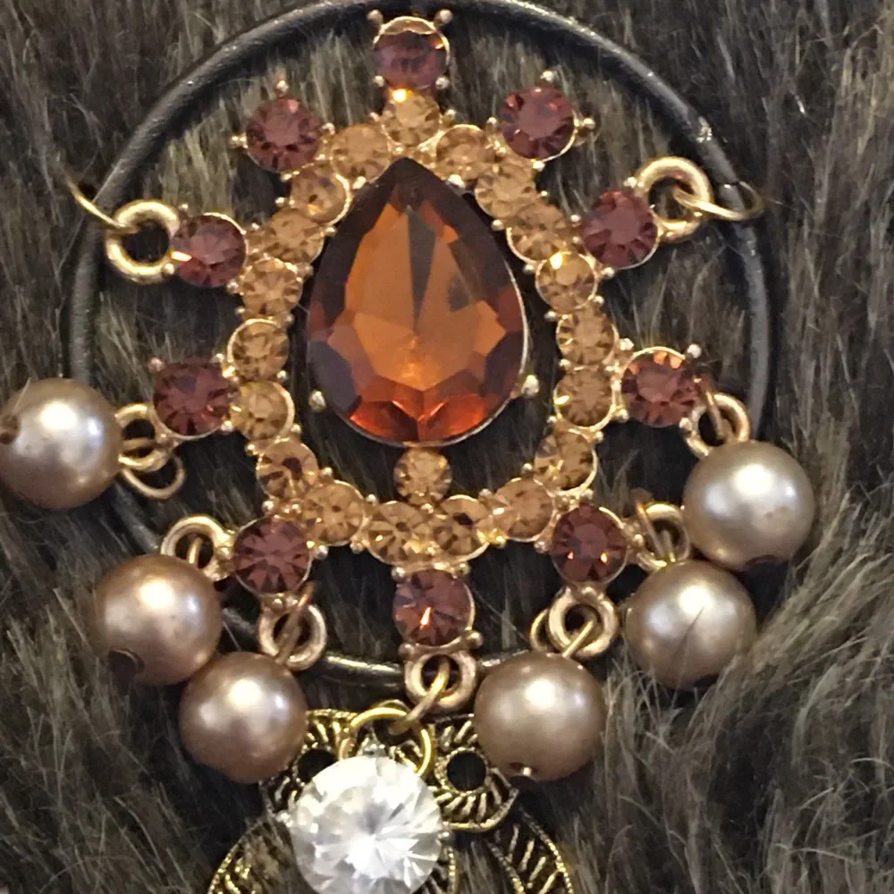 Vintage repurpose salvaged estate gem keychain